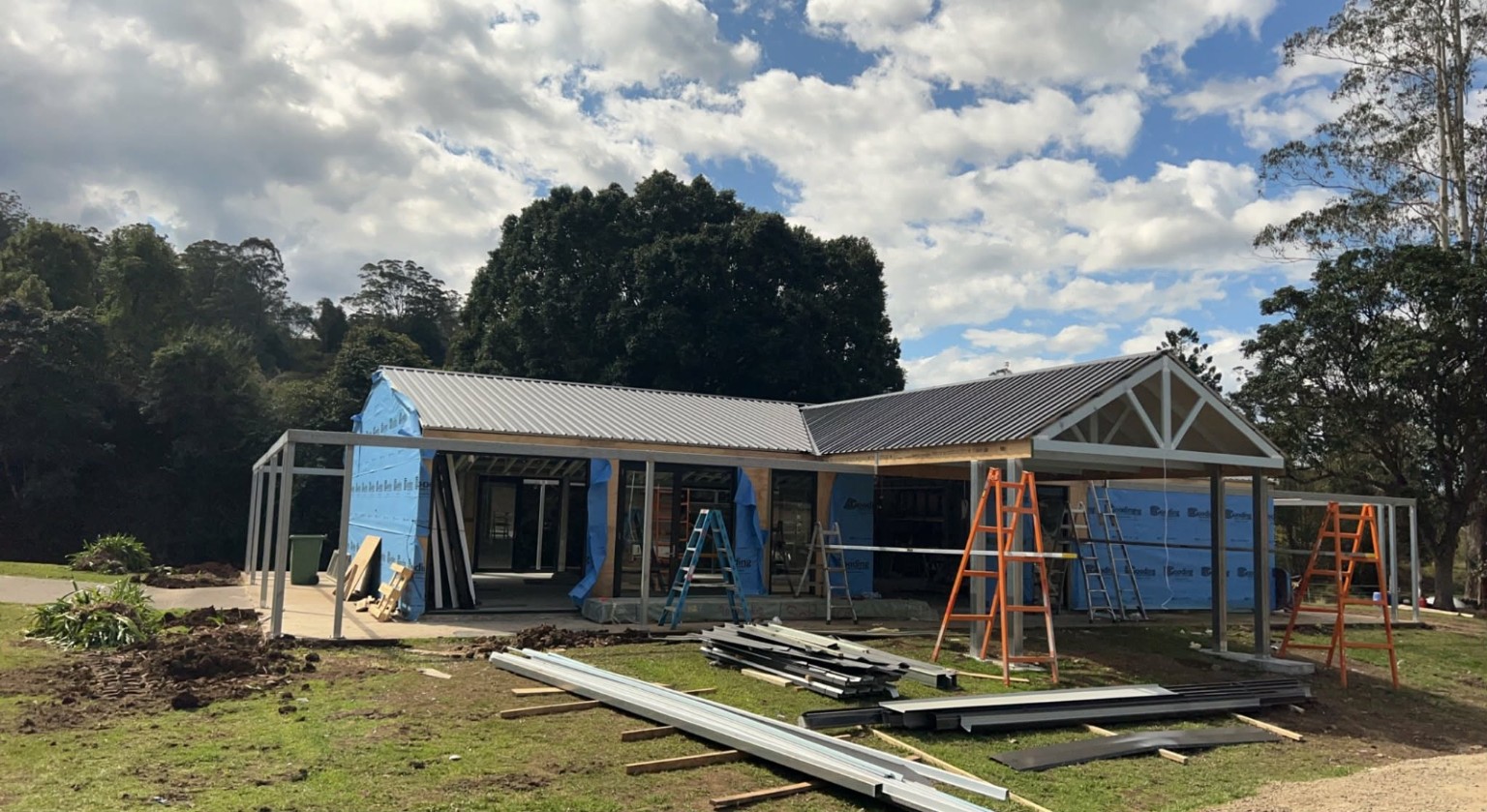 Extension and outdoor area under construction