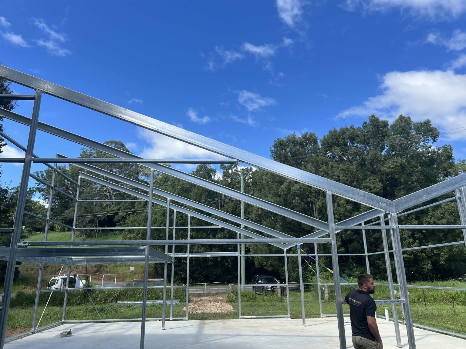 Galvanised structural steel frame